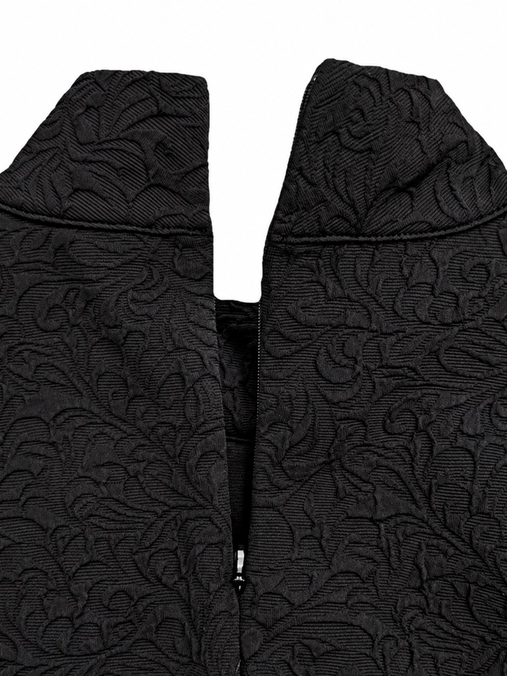 White House Black Market Black Jacquard Mock Neck Top Size S - Picture 5 of 9